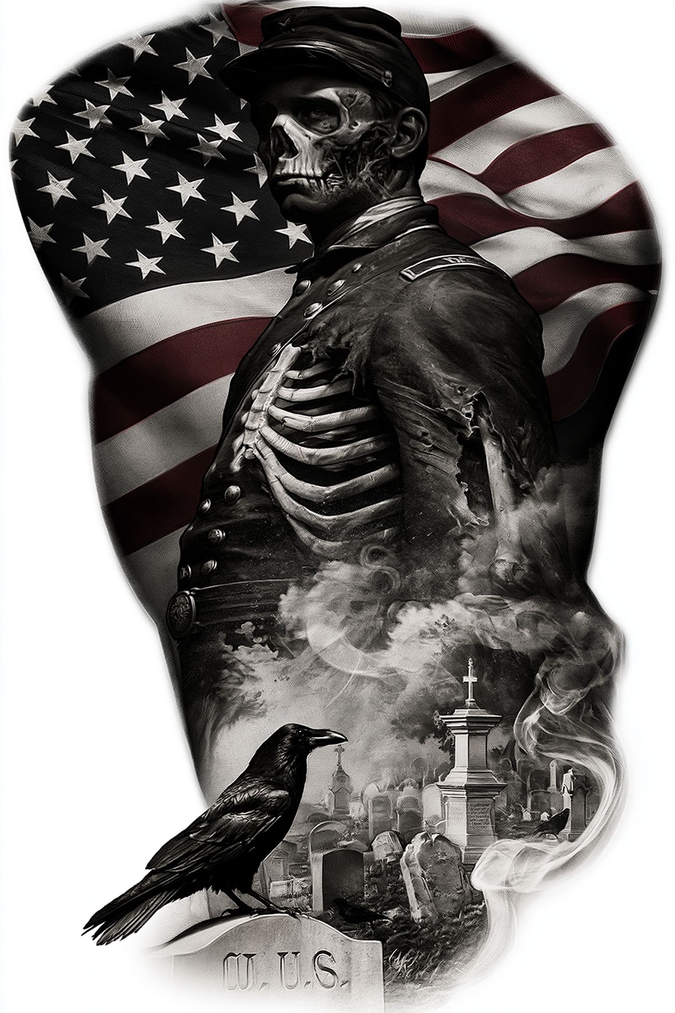 American Gothic Skull Poster. poster — illustration art