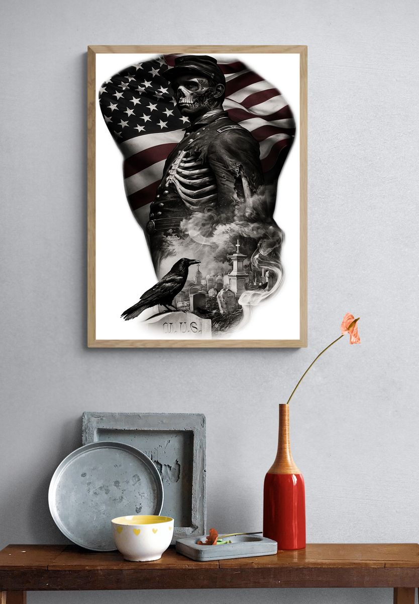 American Gothic Skull Poster. — room view 3