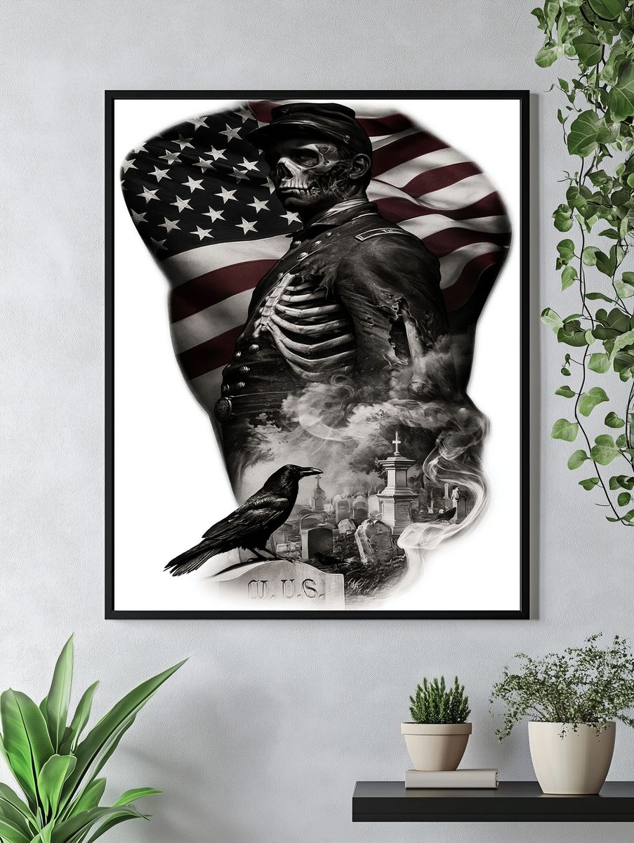 American Gothic Skull Poster. — room view 4