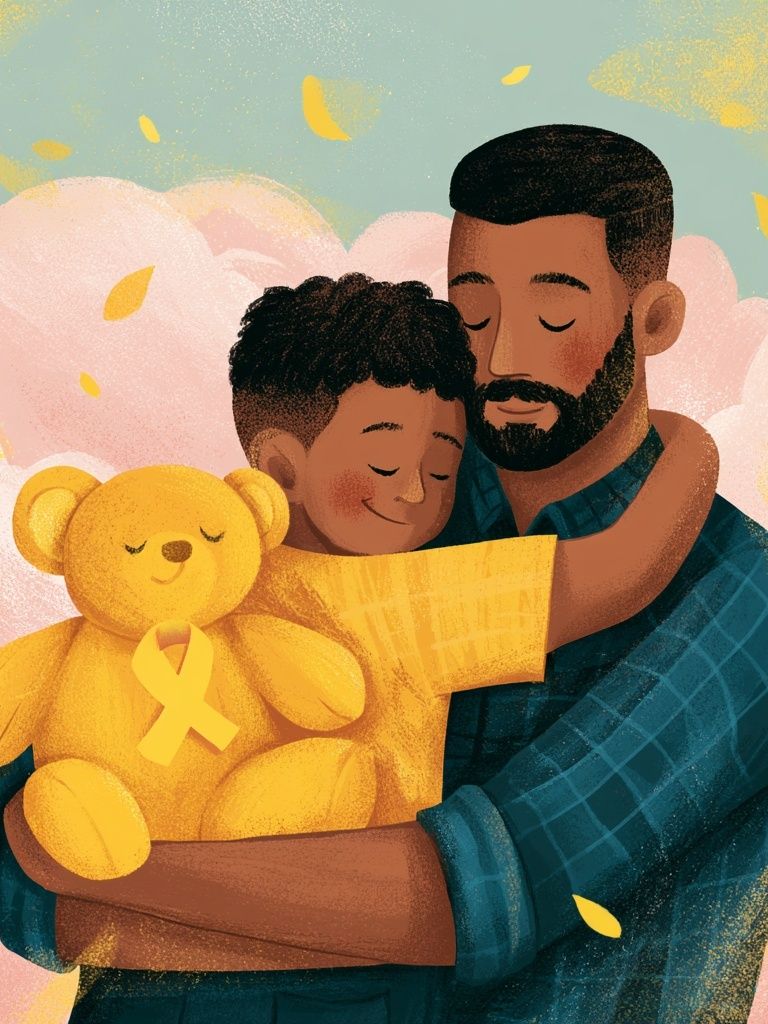 Tender Father and Child Illustration Poster. poster — illustration art