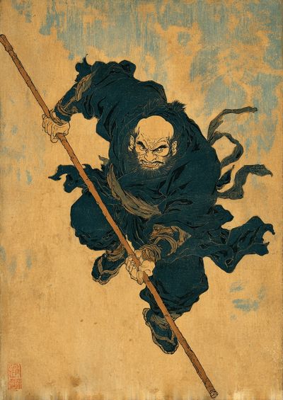 Samurai Warrior Illustration Poster. poster print
