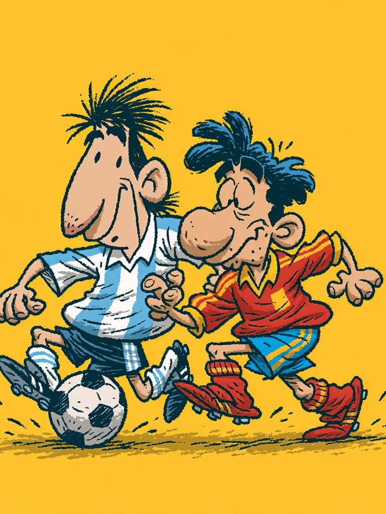 Soccer Cartoon Illustration Poster. poster detail