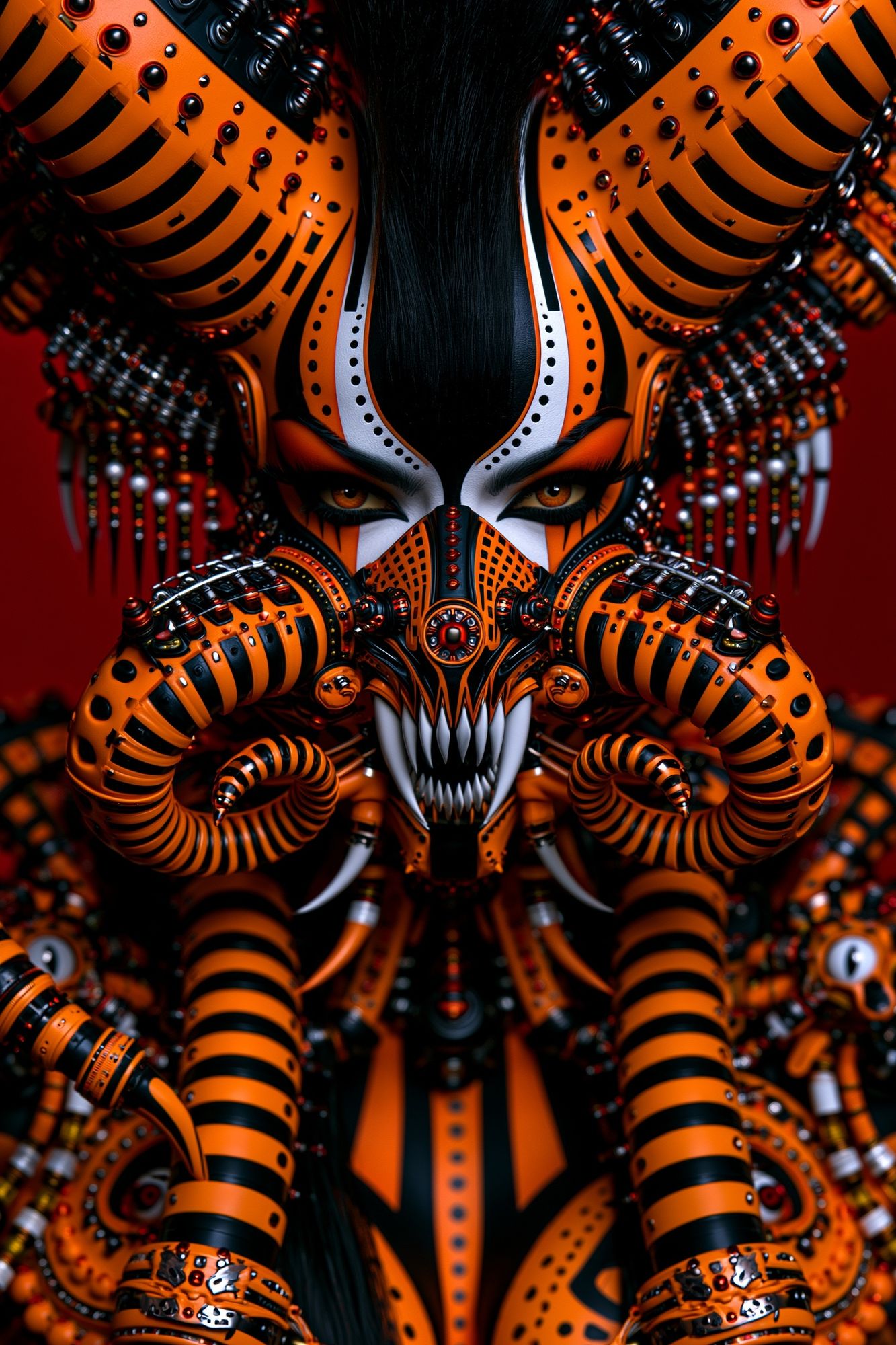 Cyberpunk Masked Warrior Print. poster — illustration art