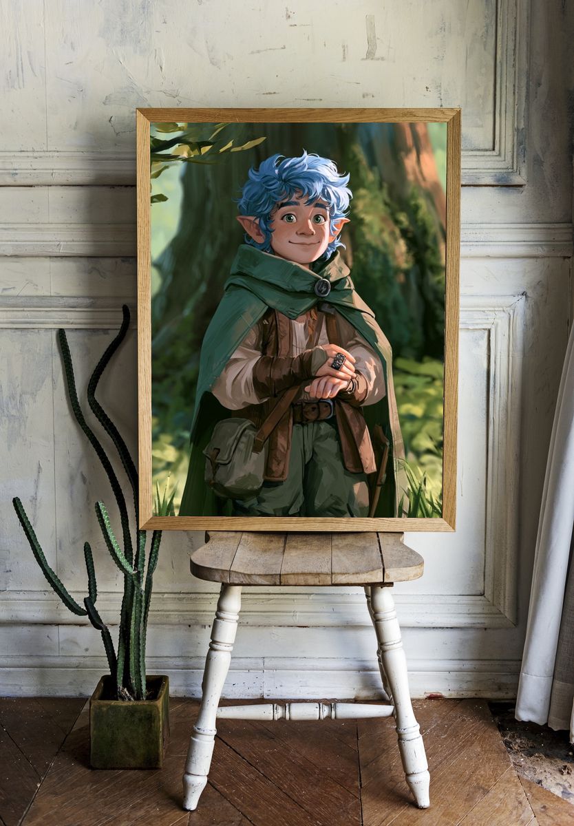 Forest Elf Portrait Poster. — room view 1