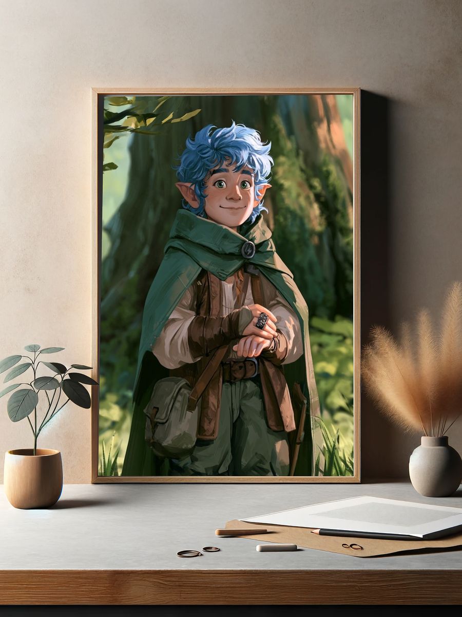 Forest Elf Portrait Poster. — room view 2
