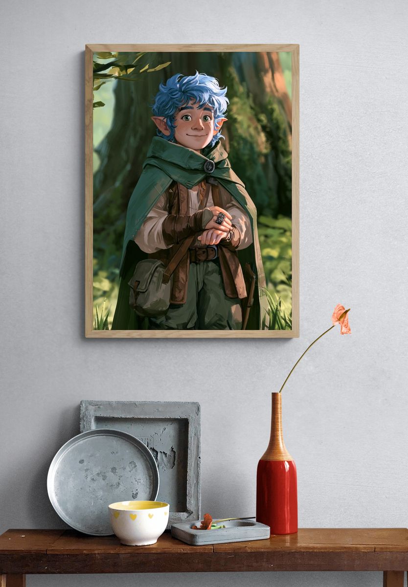 Forest Elf Portrait Poster. — room view 3