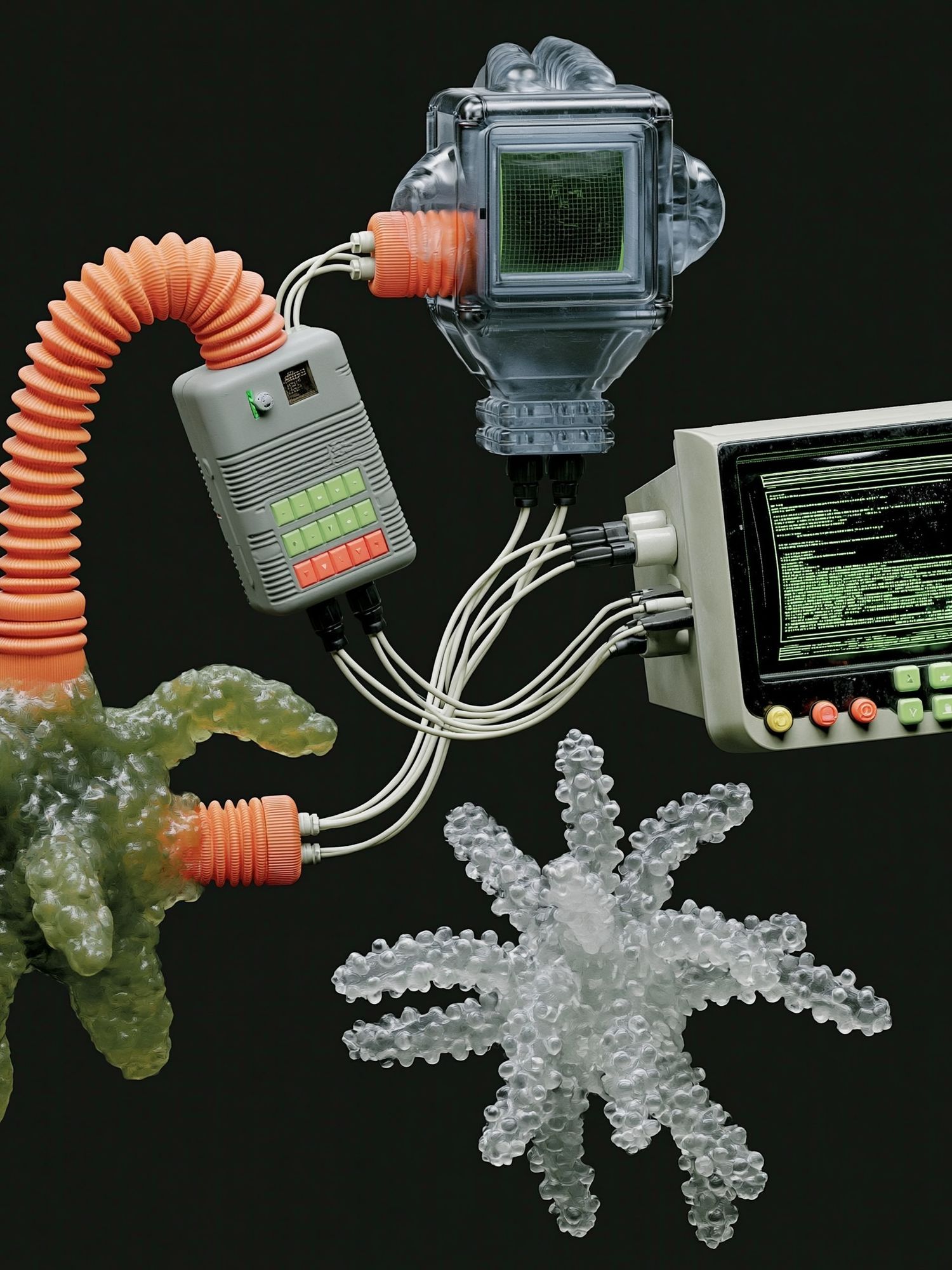 Retro Tech Assemblage Poster. poster — illustration art