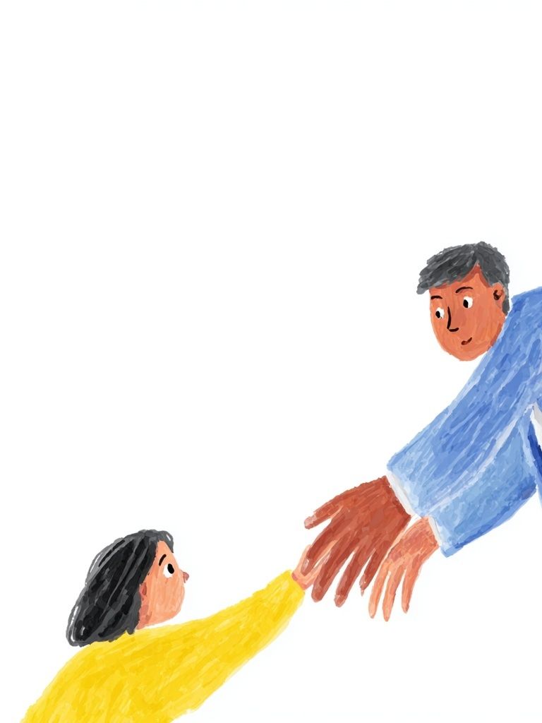 Tender Handhold Illustration Poster. poster — illustration art