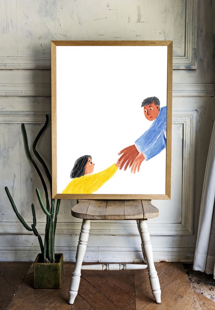 Tender Handhold Illustration Poster. room preview