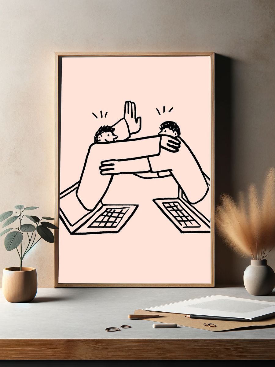 Hugging friends via social media. — room view 2