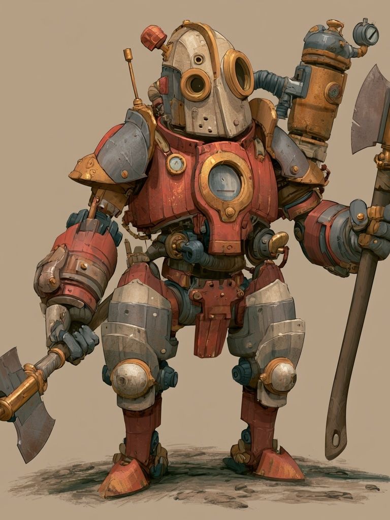 Steampunk Robot Warrior Poster. poster detail