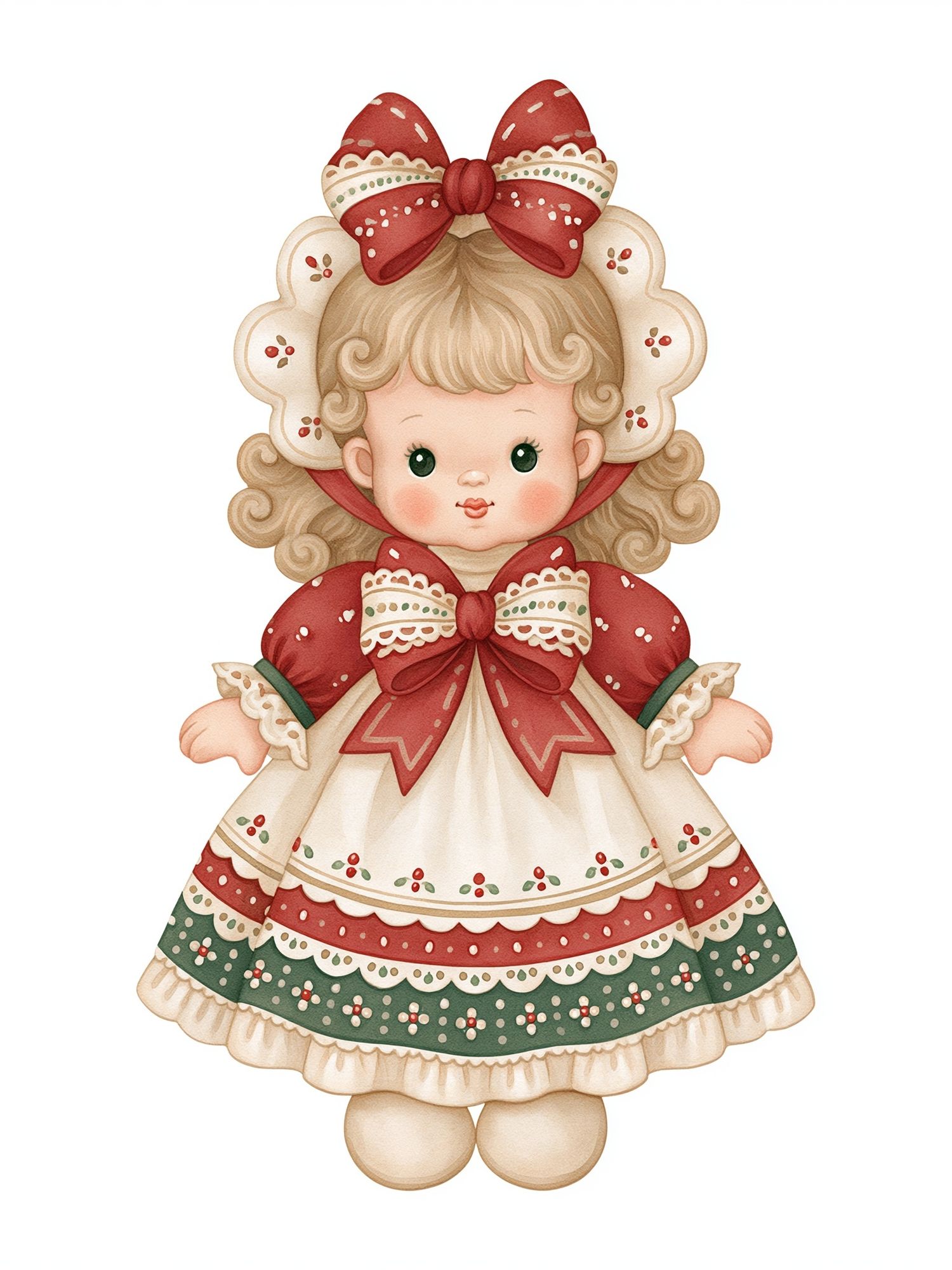 Christmas Doll Illustration Poster. poster — illustration art
