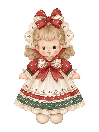 Christmas Doll Illustration Poster. poster