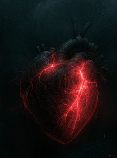 Glowing Anatomical Heart Illustration Poster. poster