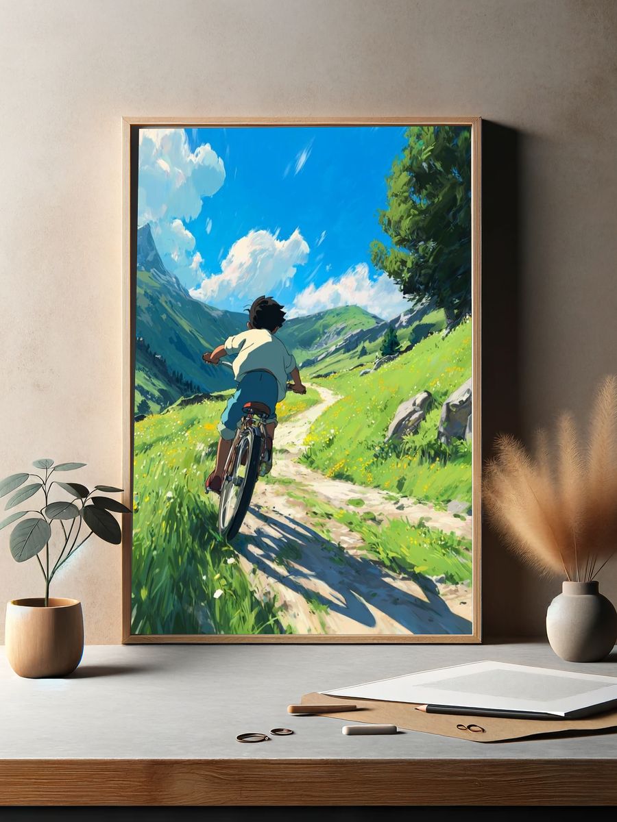 Mountain Bike Adventure Illustration Poster. — room view 2