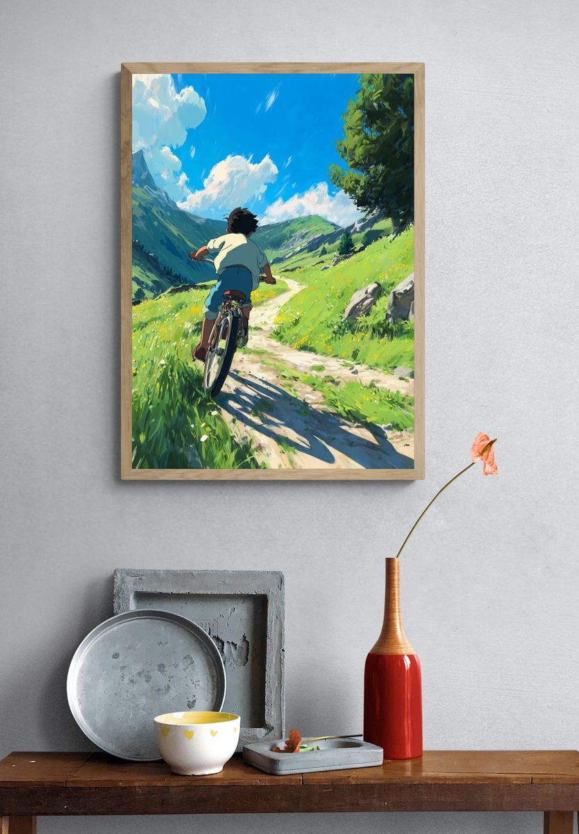 Mountain Bike Adventure Illustration Poster. — room view 3