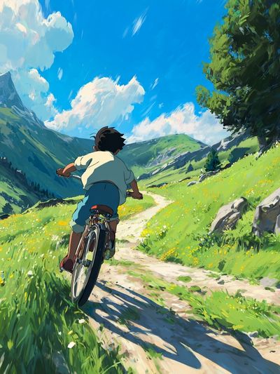 Mountain Bike Adventure Illustration Poster. poster print