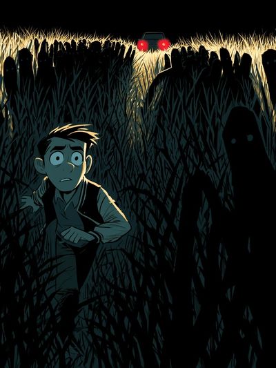 Night Field Chase Illustration Poster. poster