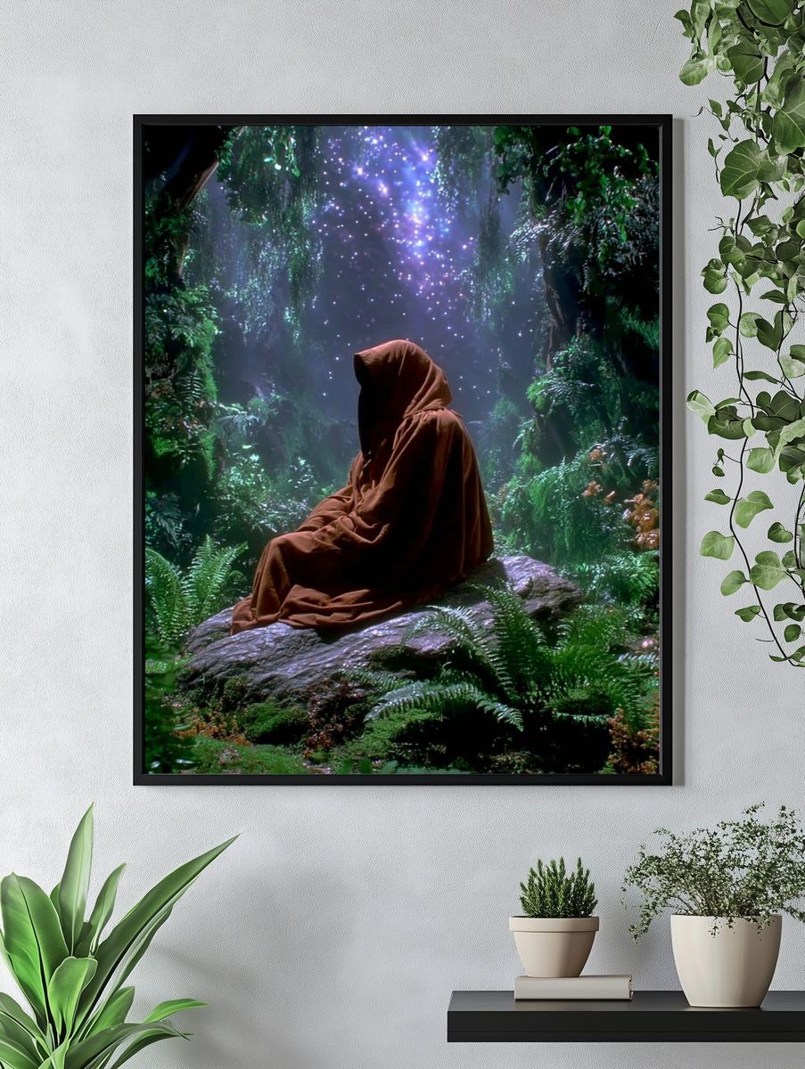 Mystic Hooded Figure Fantasy Print. — room view 4