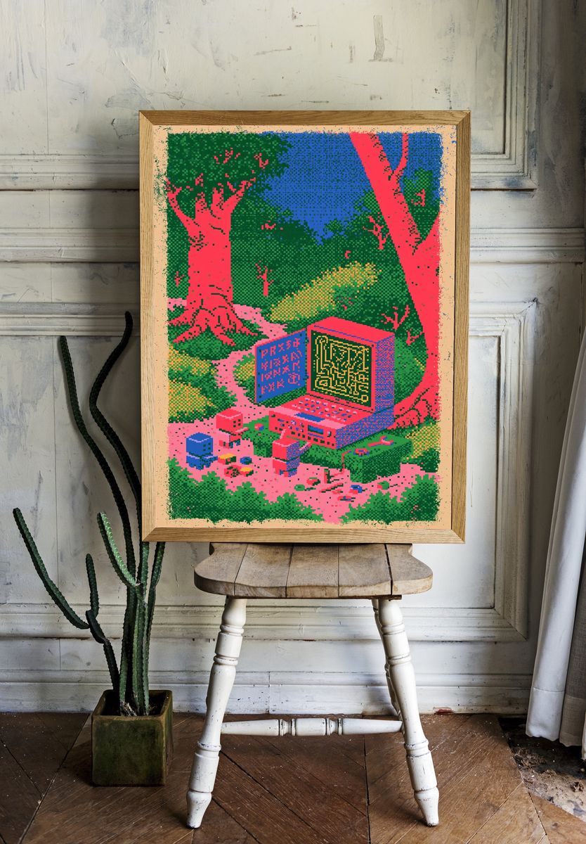 Pixel Forest Maze Poster. room preview