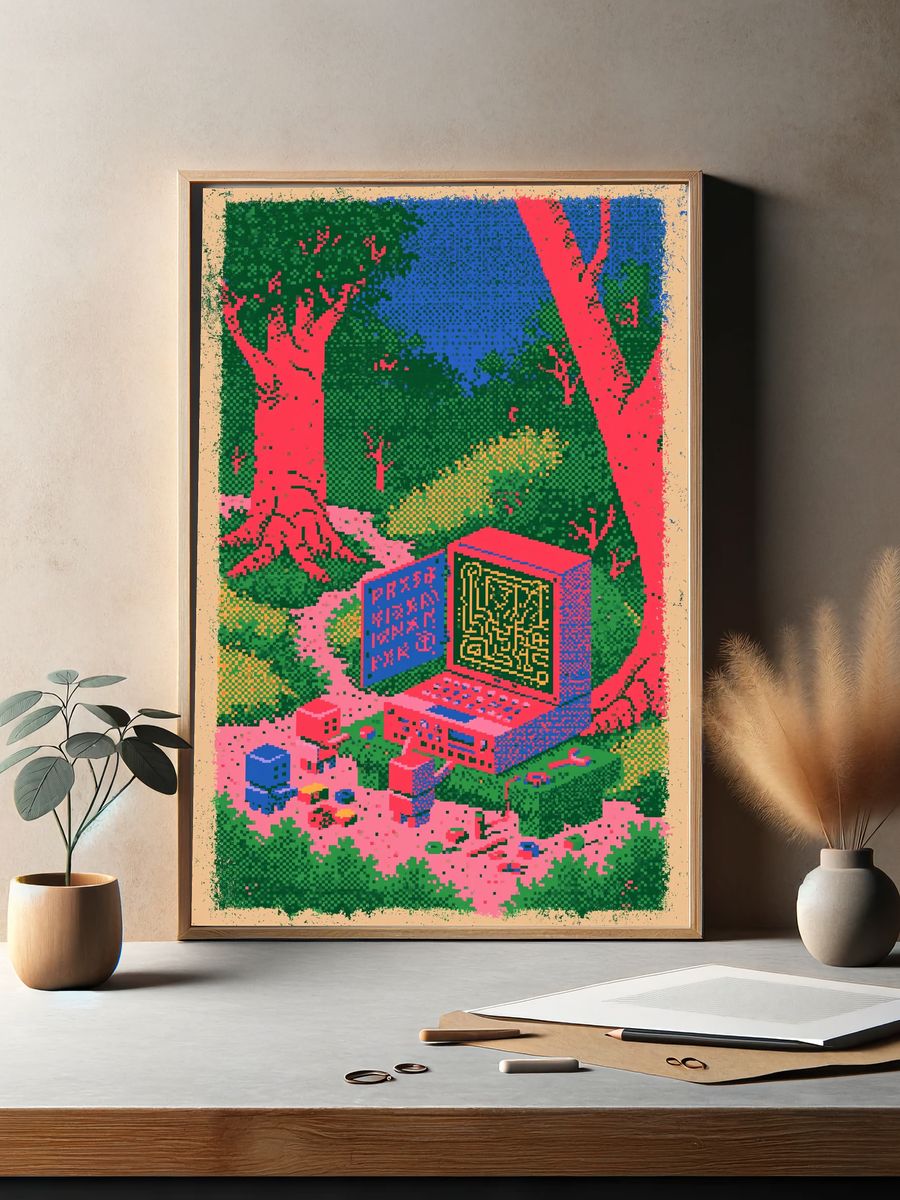 Pixel Forest Maze Poster. — room view 2