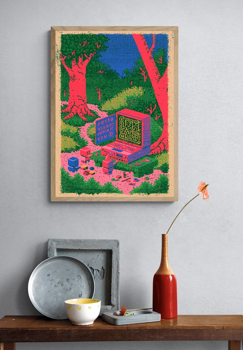 Pixel Forest Maze Poster. — room view 3