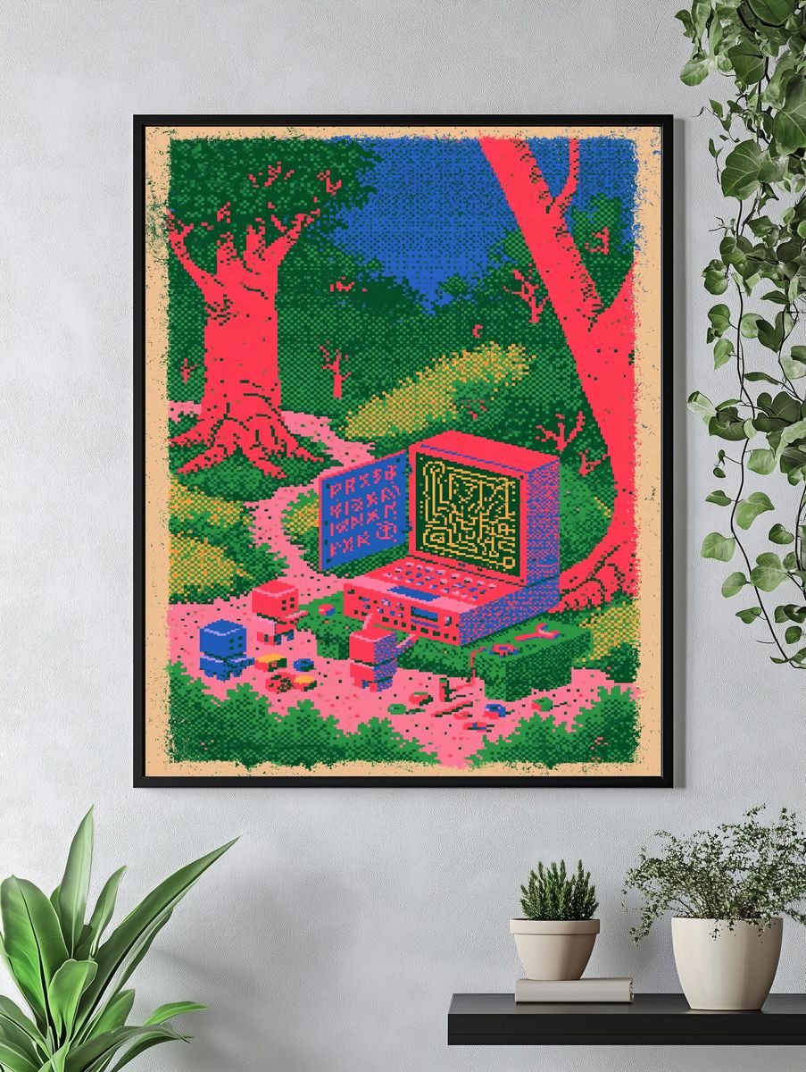Pixel Forest Maze Poster. — room view 4