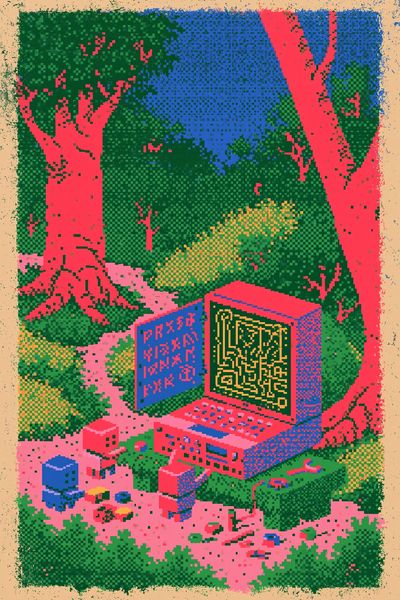 Pixel Forest Maze Poster.