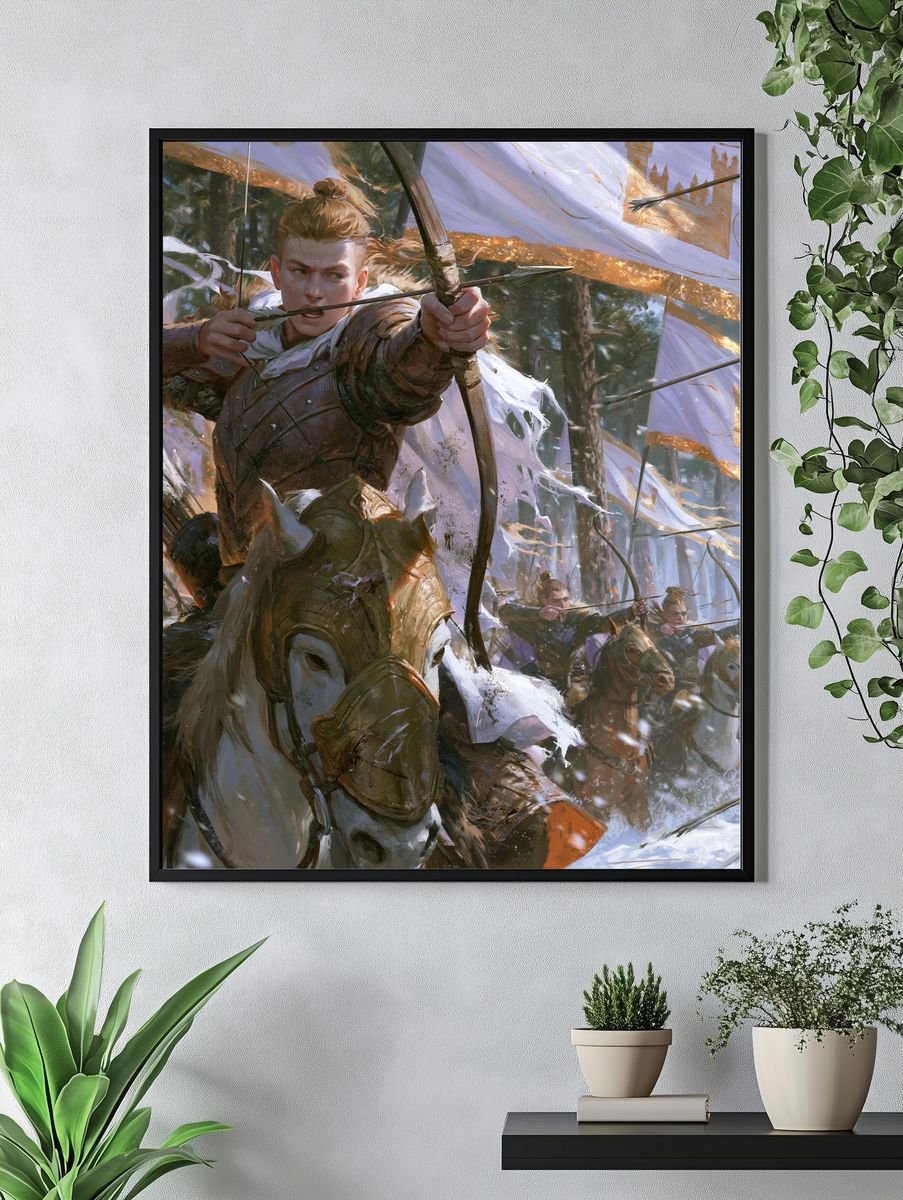 Elven Archer Battle Illustration Poster. — room view 4