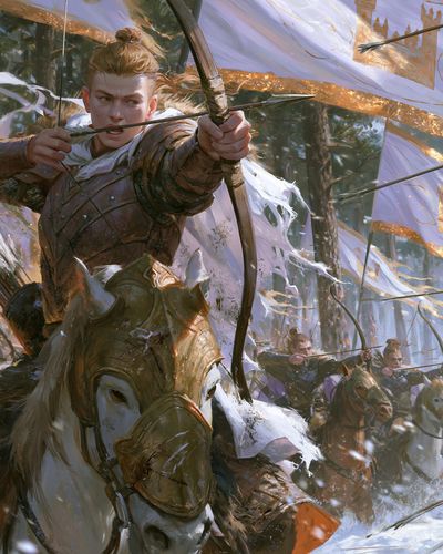 Elven Archer Battle Illustration Poster.