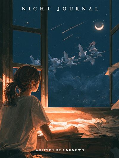 Night Journal Surreal Illustration Poster.