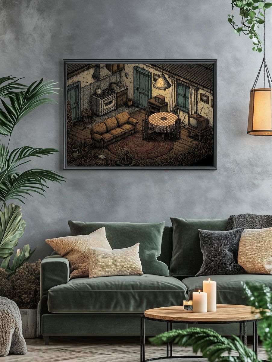 Cozy Rustic Kitchen Interior Poster. — room view 4