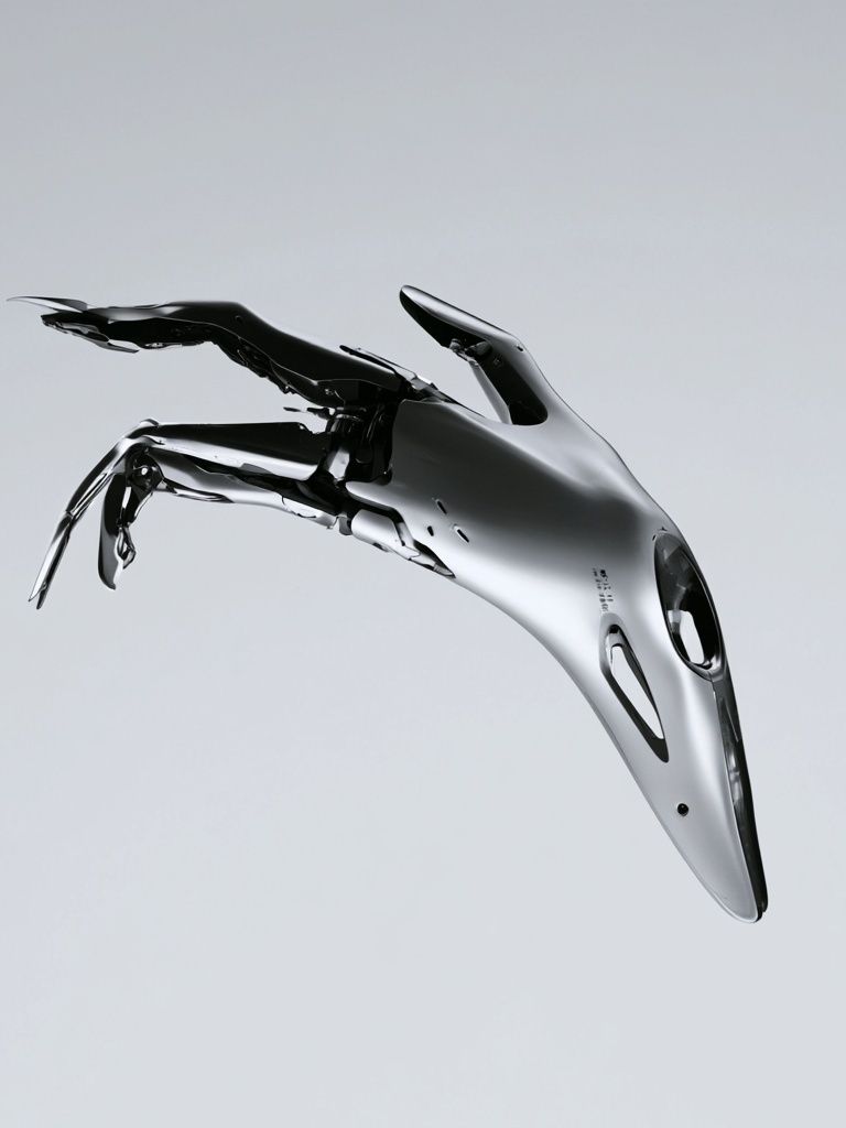 Chrome Abstract Bird Poster. poster — illustration art