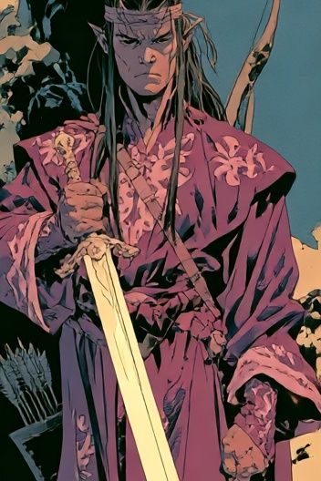 Elven Warrior Digital Art Poster. poster detail