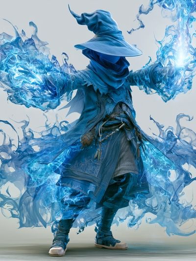 Blue Sorcerer Digital Art Print.