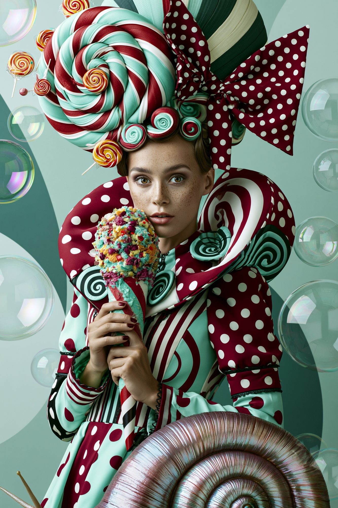 Candy Surreal Portrait Print. poster — illustration art