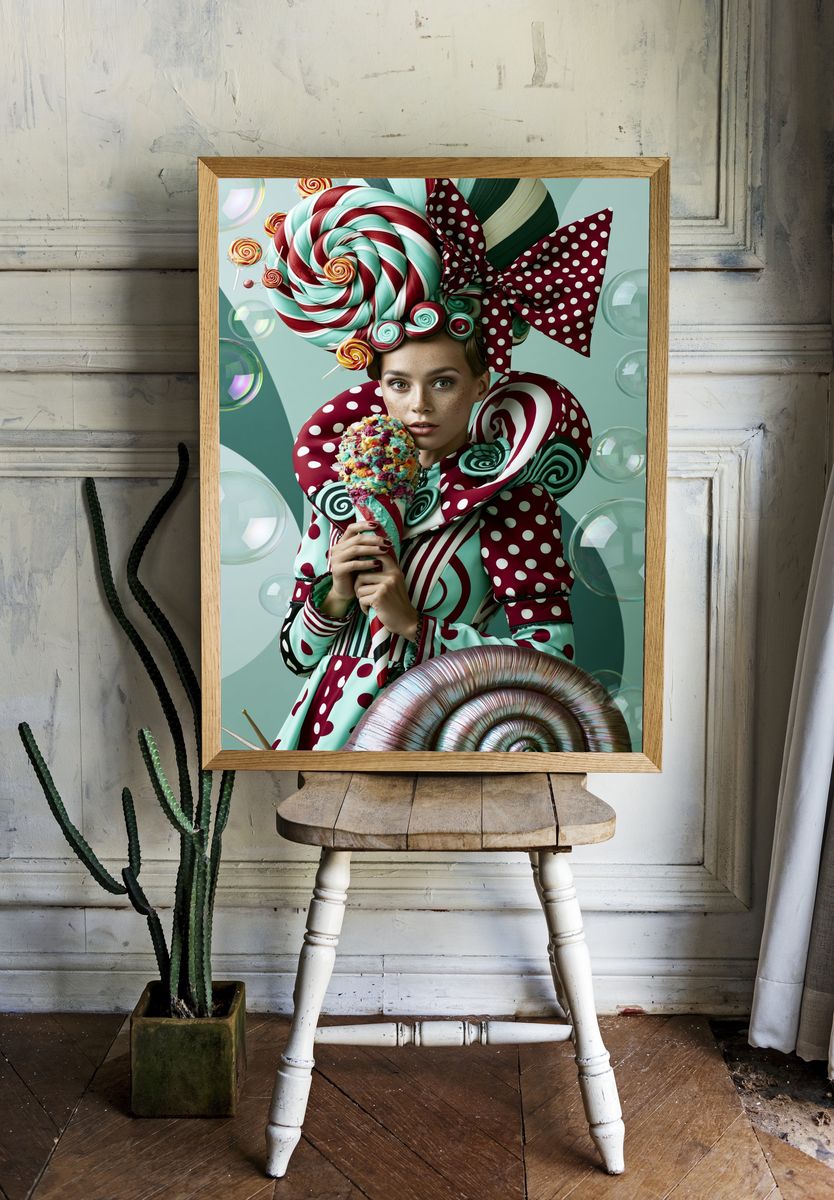 Candy Surreal Portrait Print. room preview