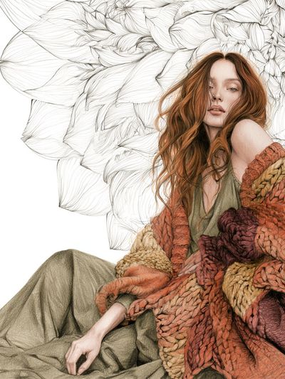 Textured Fashion Portrait Print.