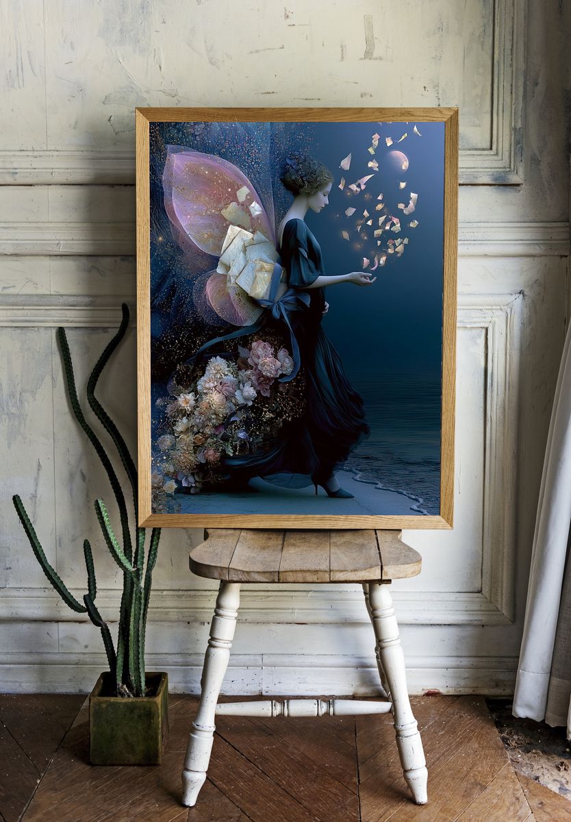 Moonlit Fairy Portrait Print. — room view 1