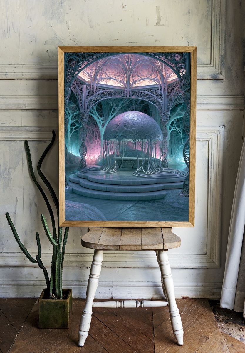 Futuristic Crystal Chamber Print. room preview