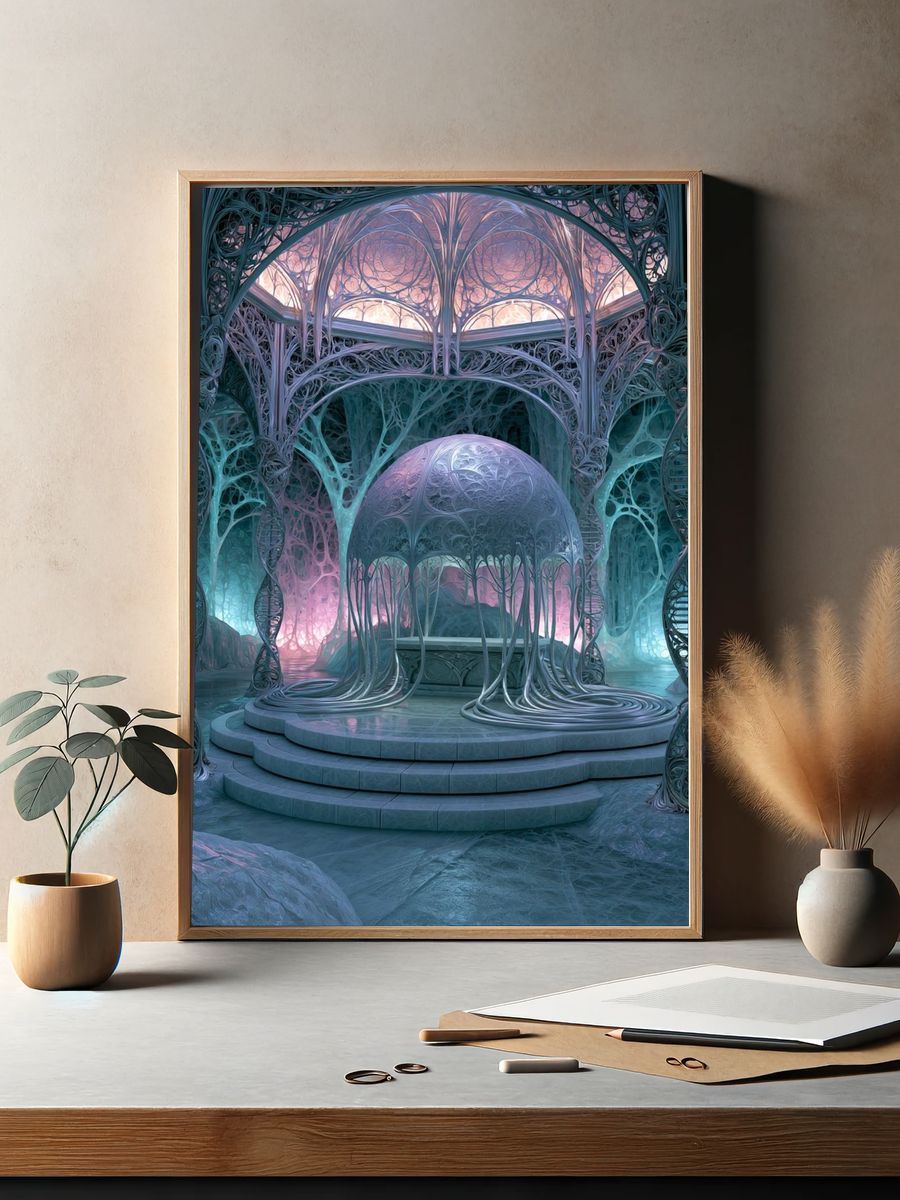 Futuristic Crystal Chamber Print. — room view 2