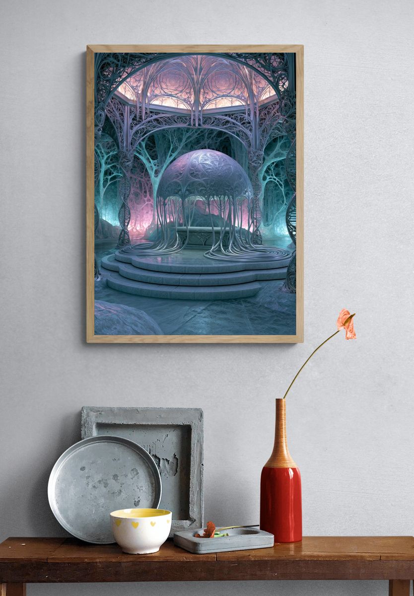 Futuristic Crystal Chamber Print. — room view 3