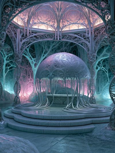 Futuristic Crystal Chamber Print. poster