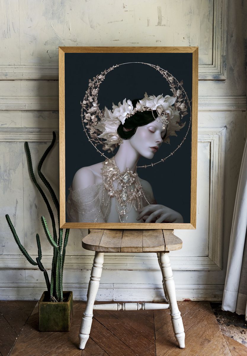 Celestial Portrait Illustration Poster. room preview