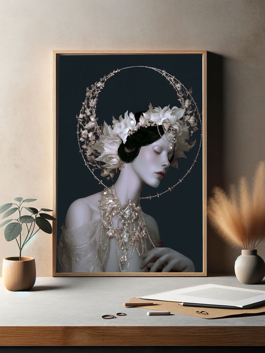 Celestial Portrait Illustration Poster. — room view 2