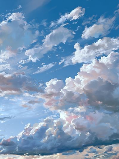 Dreamy Cloudscape Illustration Poster. poster print