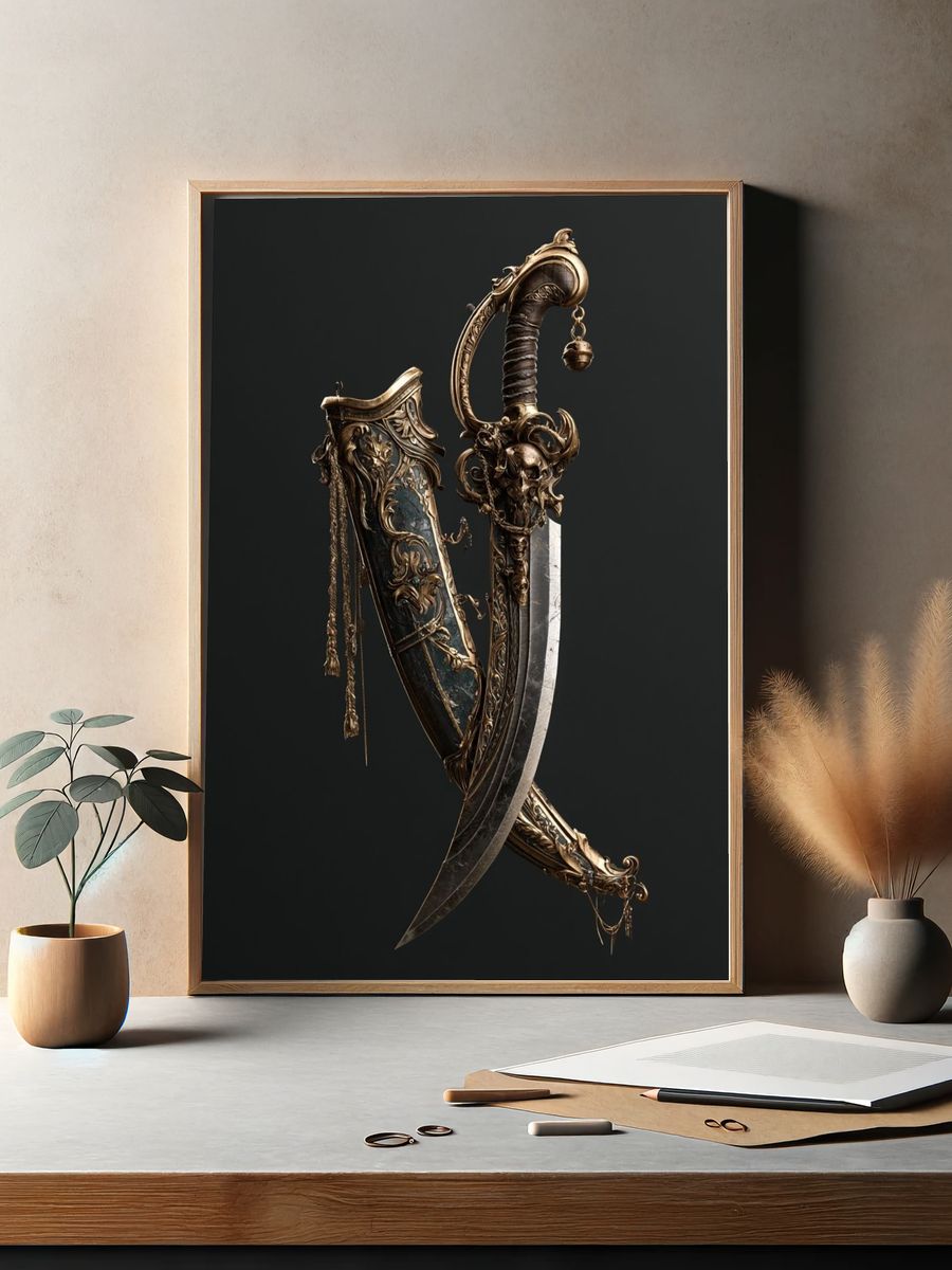 Red-Haired Warrior Princess Illustration Poster. — room view 2