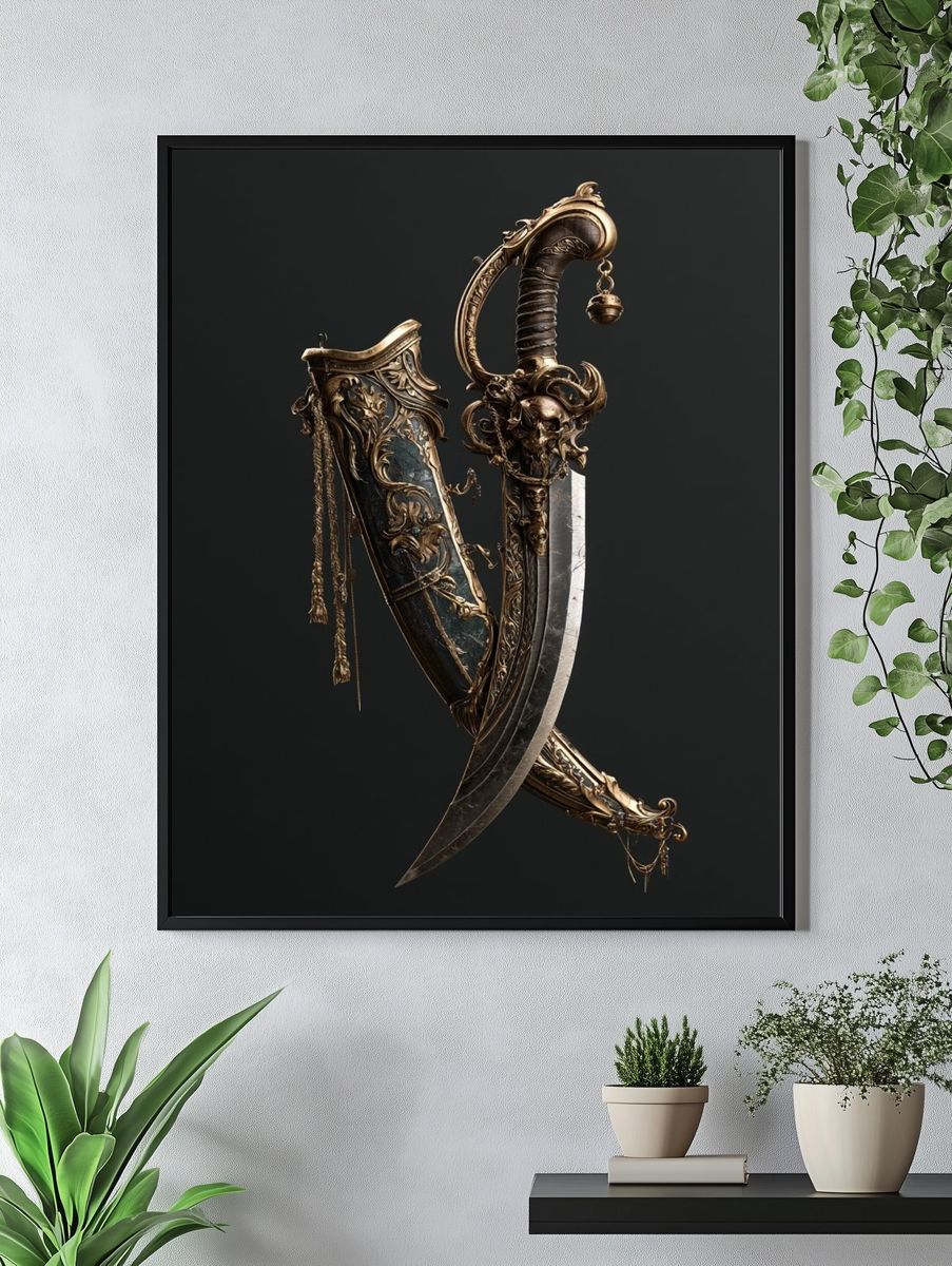 Red-Haired Warrior Princess Illustration Poster. — room view 4