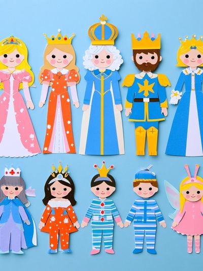 Paper Princess Characters Illustration Poster. poster