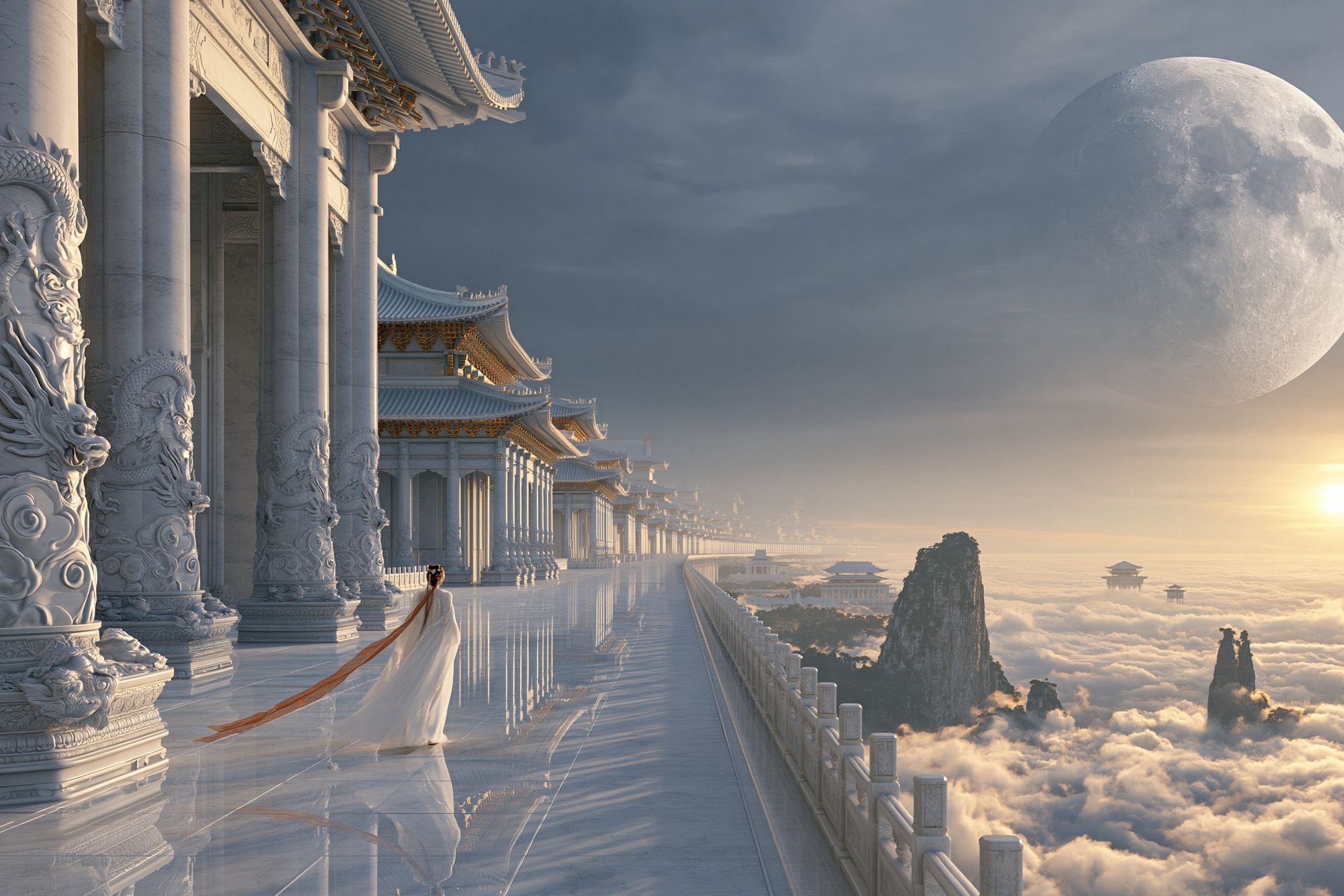 Celestial Temple Sunrise Print. poster detail